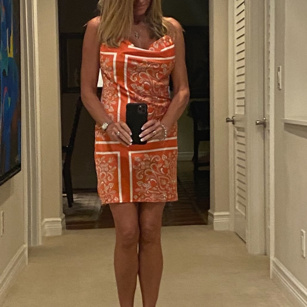 Orange Silky Dress 🧡🧡